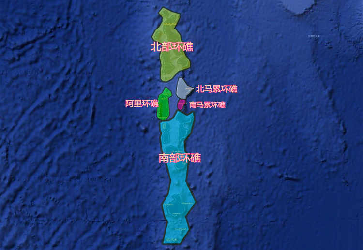 马尔代夫岛屿分布地图