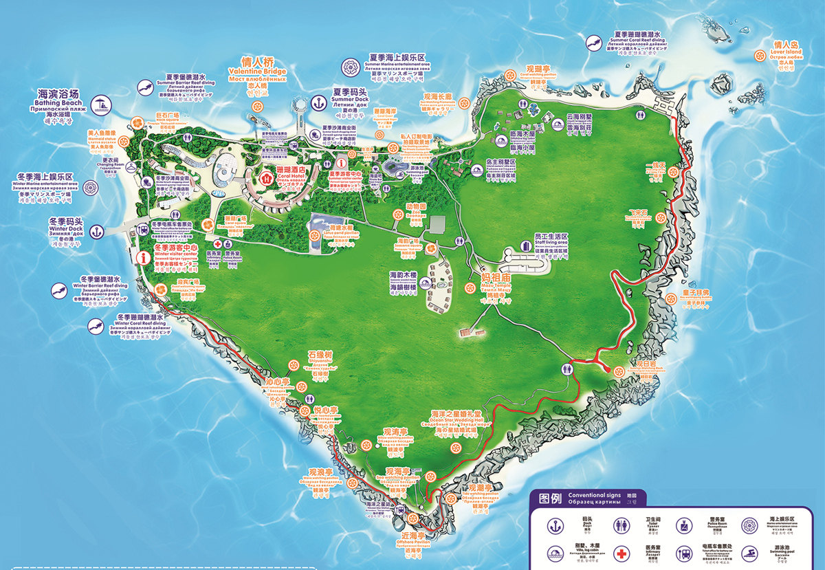 三亚蜈支洲岛景点地图图片